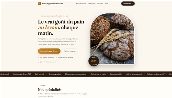 Capture du site Boulangerie du Marché
